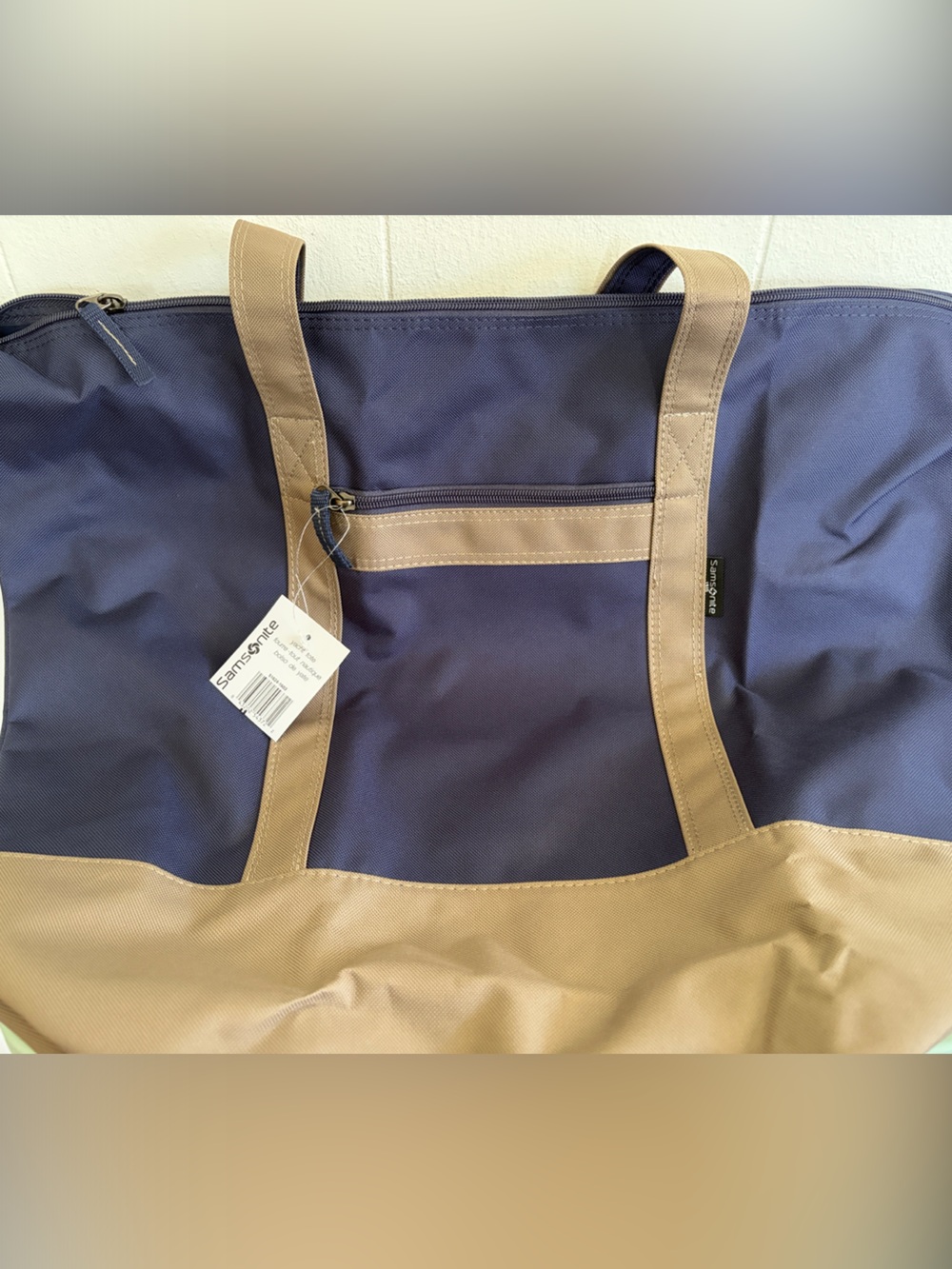 Samsonite Navy and Tan Duffel Tote